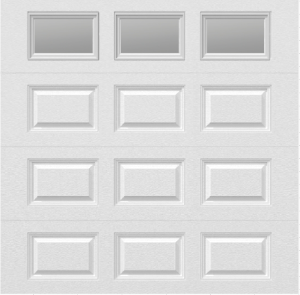CHI 7x7, model 2251, Short Raised panel, Insulated, white, Windows, Short Lite, 15R-- Door #357