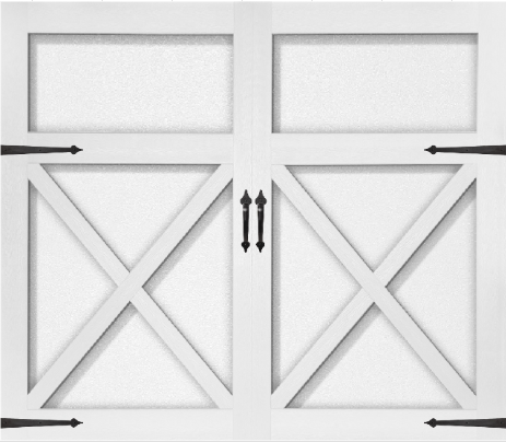 CHI 8x7, model 5634, Cross Buck Panel, Insulated, White, NO Windows, Short Lite, 15R -- Door #359