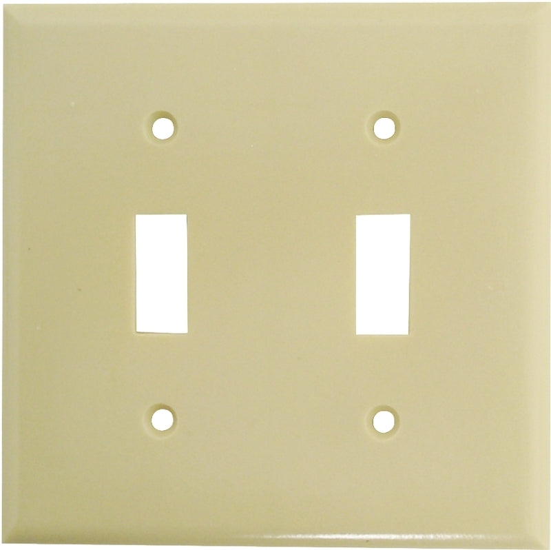 Cooper 2139V Electrical Wall Plate, Standard Size Thermoset Toggle Wall Plate, 2-Gang - Ivory