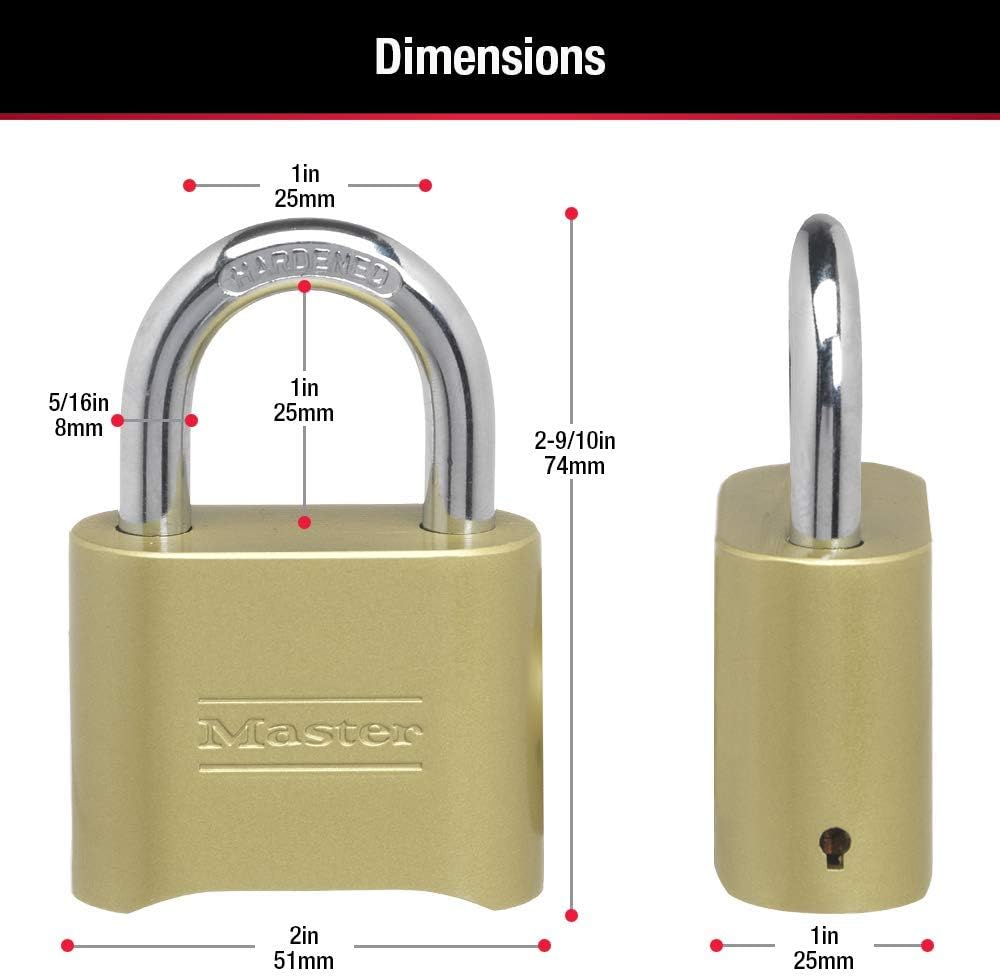 Master Lock No. 175D Set-Your-Own Brass Combination Padlock - 2"W