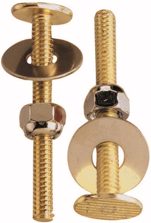 Plumb Pak PP835-150 Toilet Bolt Set, 20 X 2-1/4 in, Solid, Brass