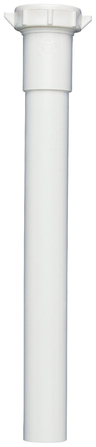 Plumb Pak PP42-8W Extension Tube, 1-1/4 in Dia X 8 in L, Slip Joint, Plastic, 1-1/4" x 8", White