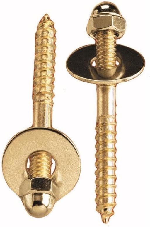 Keeney PP835-151 1/4-20" x 2 1/2" Solid Plumb Pak Toilet Screws, 1/4-20" x 2-1/2", Brass