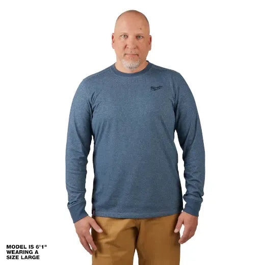 Milwaukee Tools Hybrid Long Sleeve Work T-Shirt - Blue 604BL