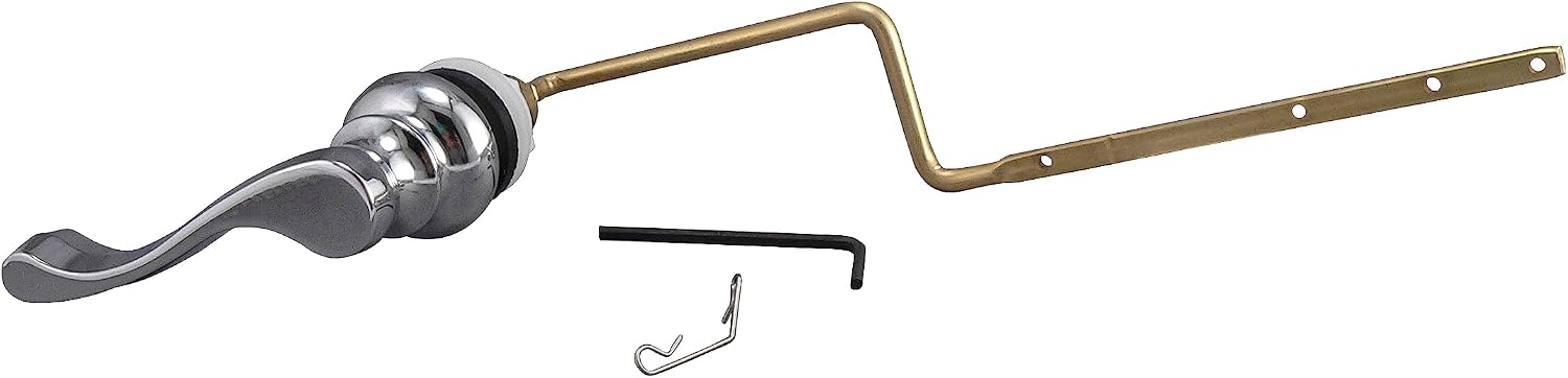 Plumb Pak PP836-74CPL Universal Fit Toilet Handle Tank Flush Lever, Decorative Latch Door Style for Front, Side, or Angle Mount, Polished Chrome