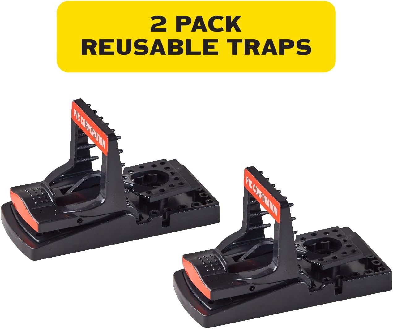 Pic PMT2 Plastic Mouse Trap, 2-Pack