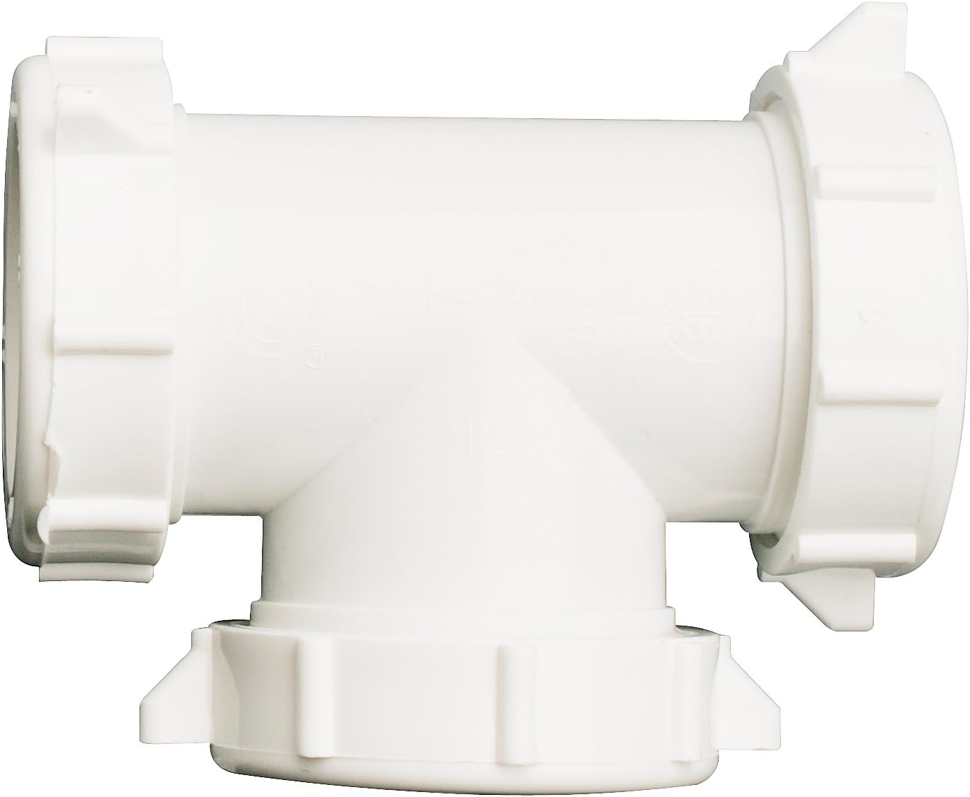 Plumb Pak PP55-6W 3-Way Drain Coupling Tee with Reducing Washer, No Size, White