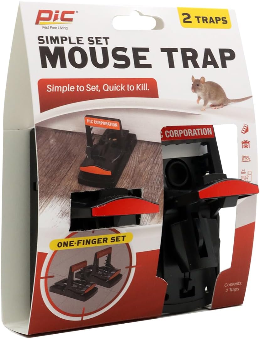 Pic PMT2 Plastic Mouse Trap, 2-Pack