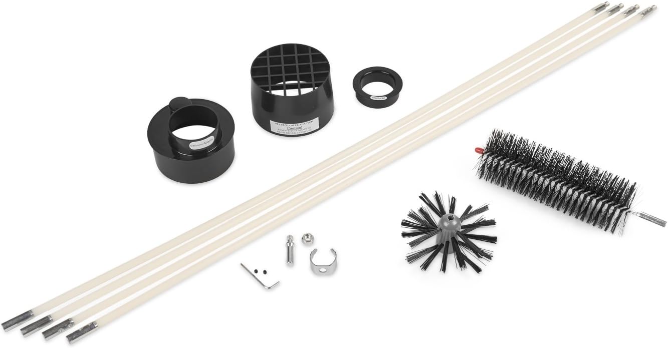 Linteater Dryer Vent Duct Cleaning Kit - Gardus RLE202 Rotary Dryer Vent Cleaner Kit, Removes Lint, Dryer Vent Cleaning System Extends Up to 12’ with 4 Flexible 3' Rods, Air Duct Cleaning Tools