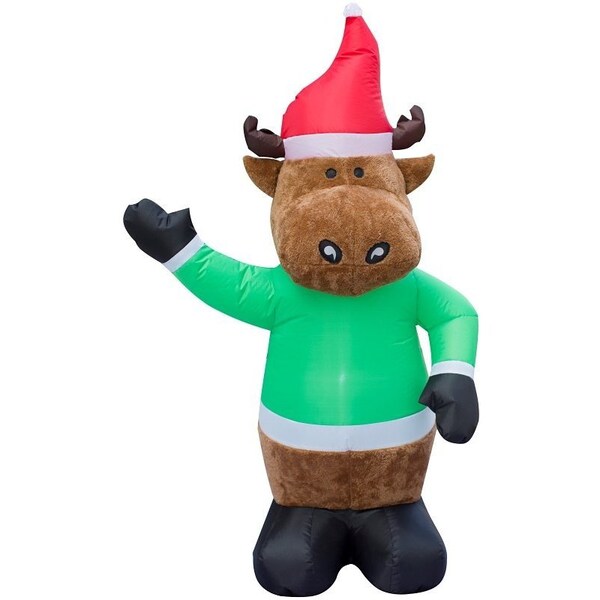 Santa's Forest Inflatable Bear/Moose/Penguin, 4 ft H, White, Red, Green, Brown, Black, LED Bulb