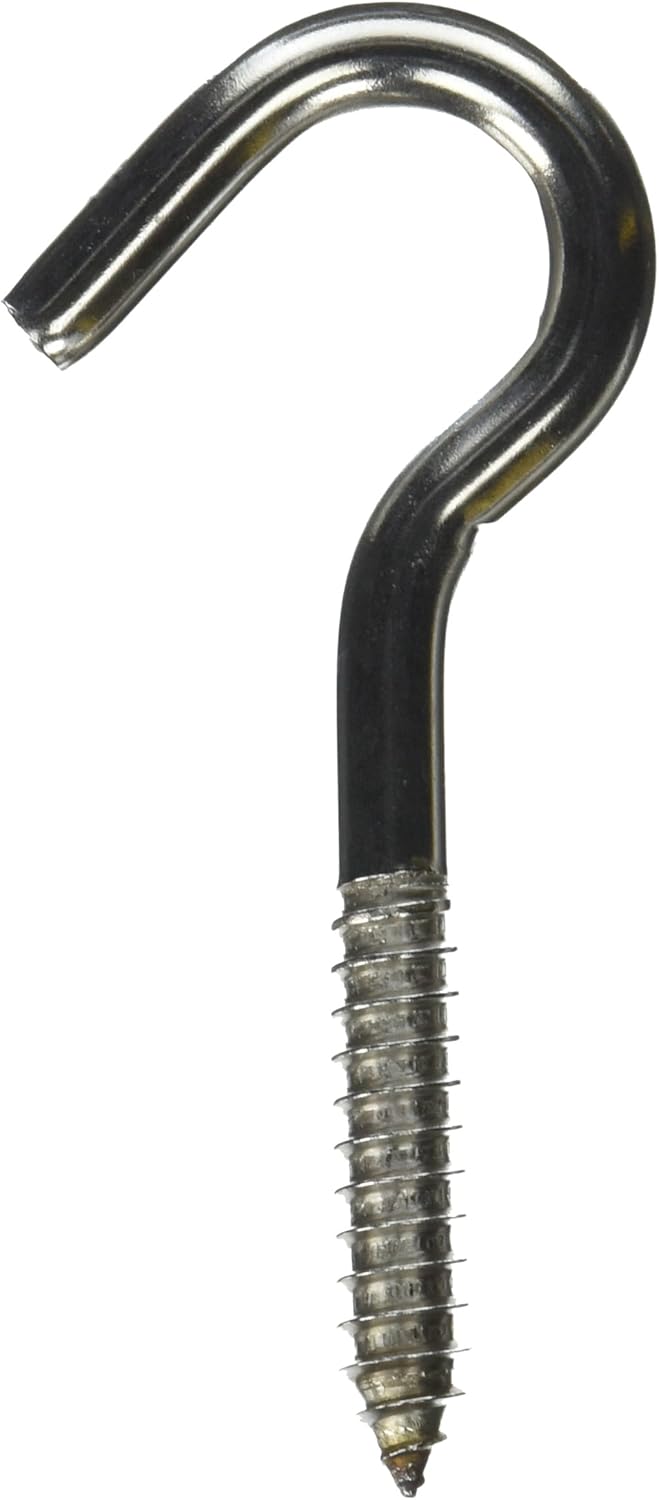 National Hardware 2153BC Series N220-822 Screw Hook, 3/8 in Opening, 4-7/8 in L, Stainless Steel, Zinc