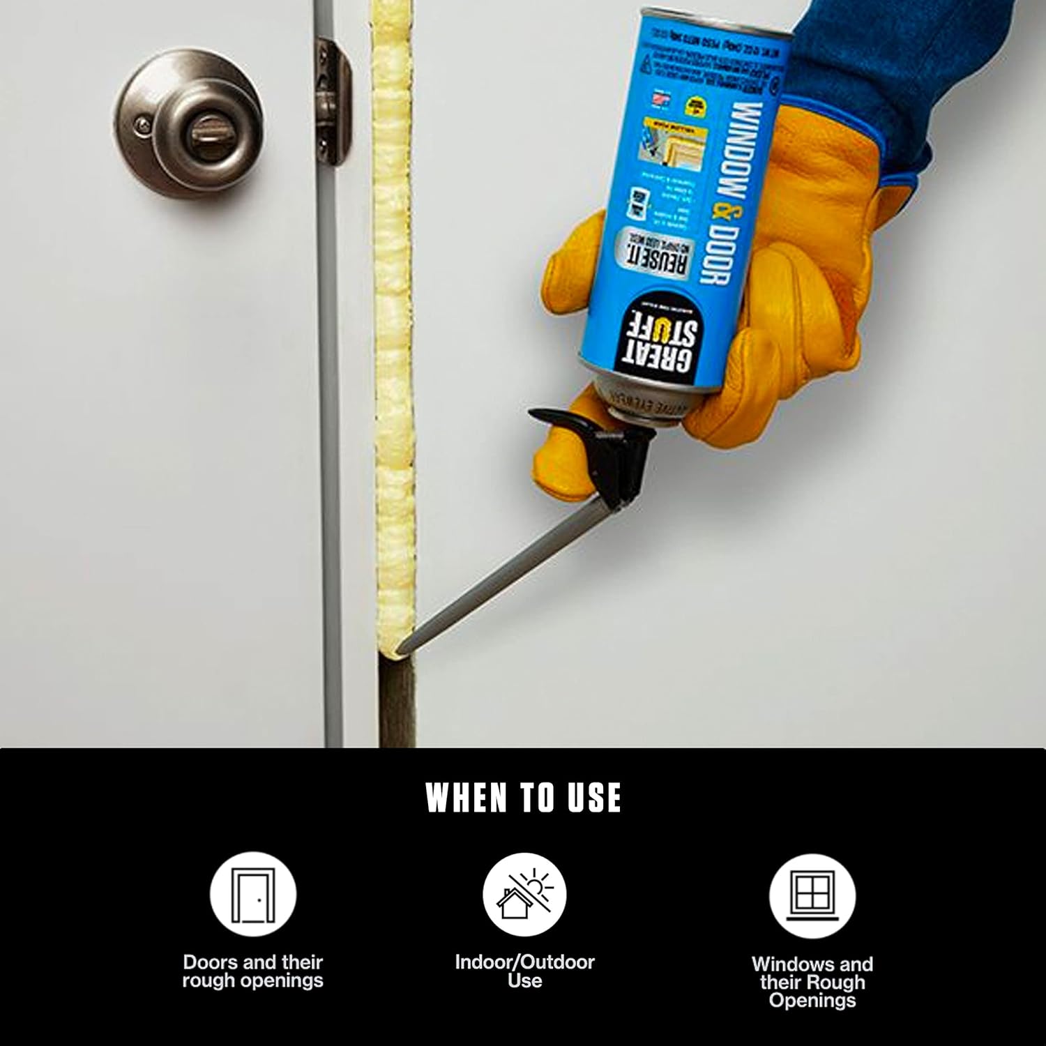 Great Stuff 99108862 Smart Dispenser Window & Door, Yellow 12 Oz.