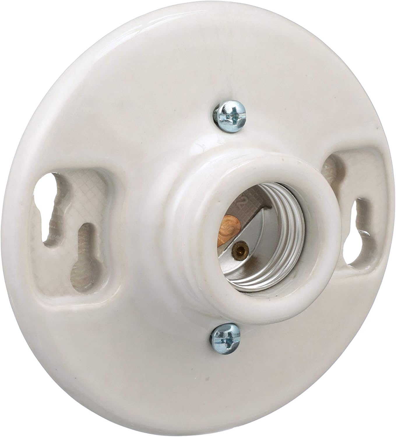 EATON Wiring 604-SP 660-Watt 250-volt Medium Base Ceiling Receptacle Lamp Holder, Porcelain, White