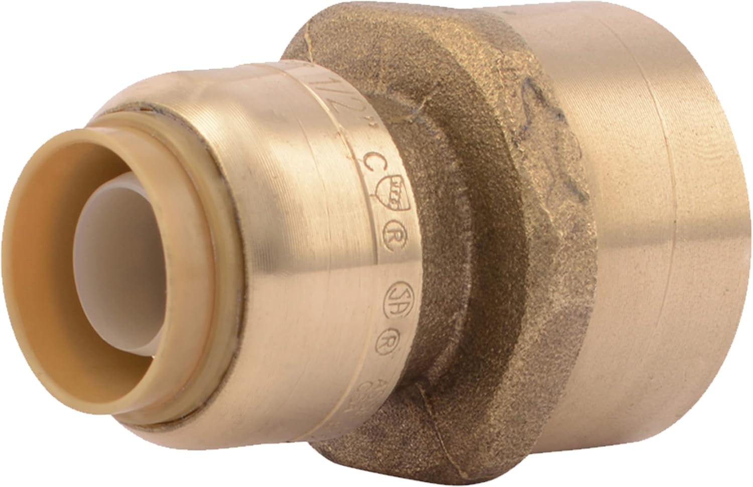 SharkBite 1/2 x 3/4 Inch FNPT Reducing Adapter, Push To Connect Brass Plumbing Fitting, PEX Pipe, Copper, CPVC, PE-RT, HDPE, U068LFA