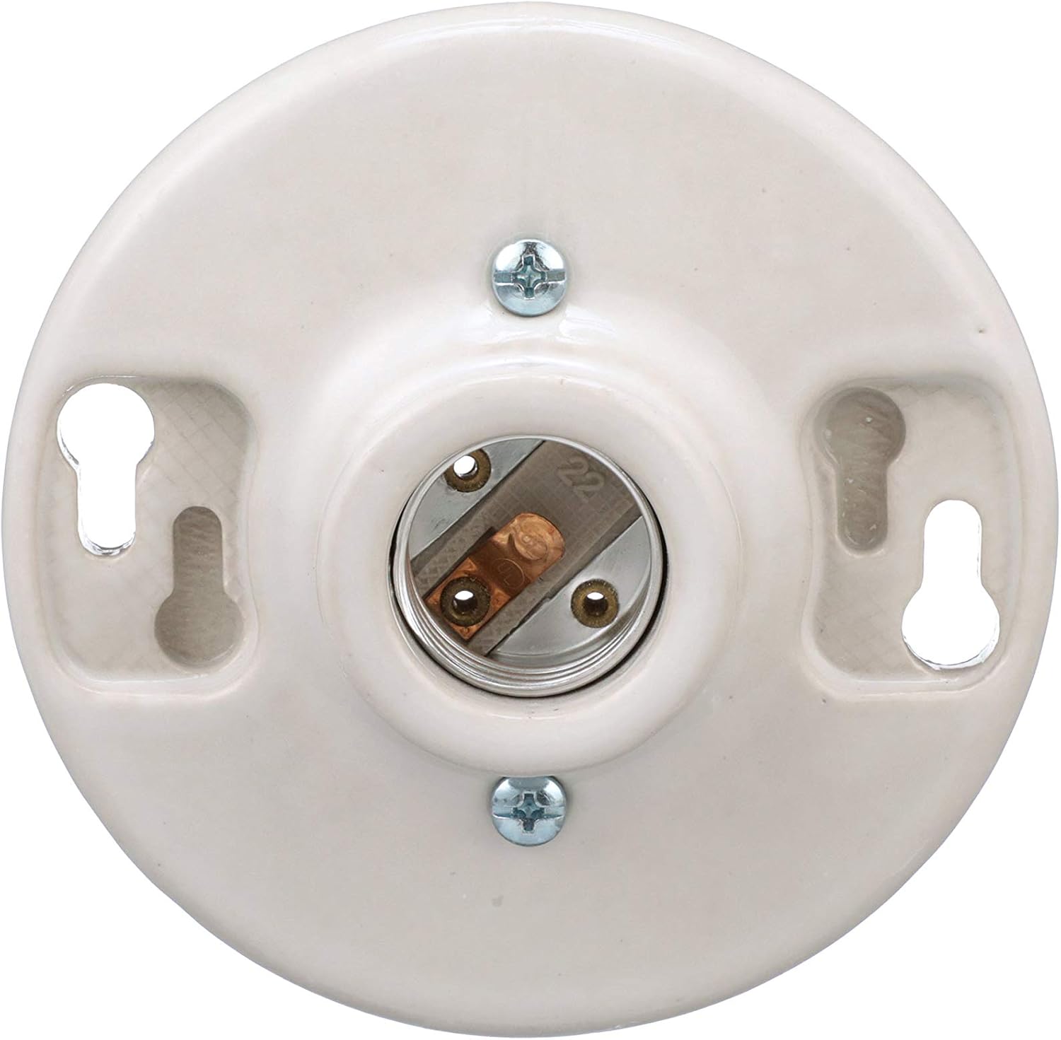 EATON Wiring 604-SP 660-Watt 250-volt Medium Base Ceiling Receptacle Lamp Holder, Porcelain, White