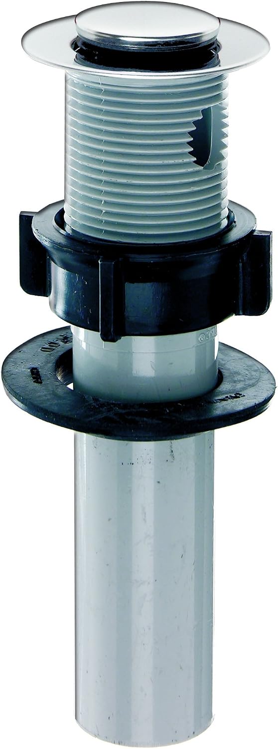 Plumb Pak PP55-1 PO Plug Drain With Lift 'N Lok Top, 5 X 1-1/4 in, Plastic, Stainless Steel Rim