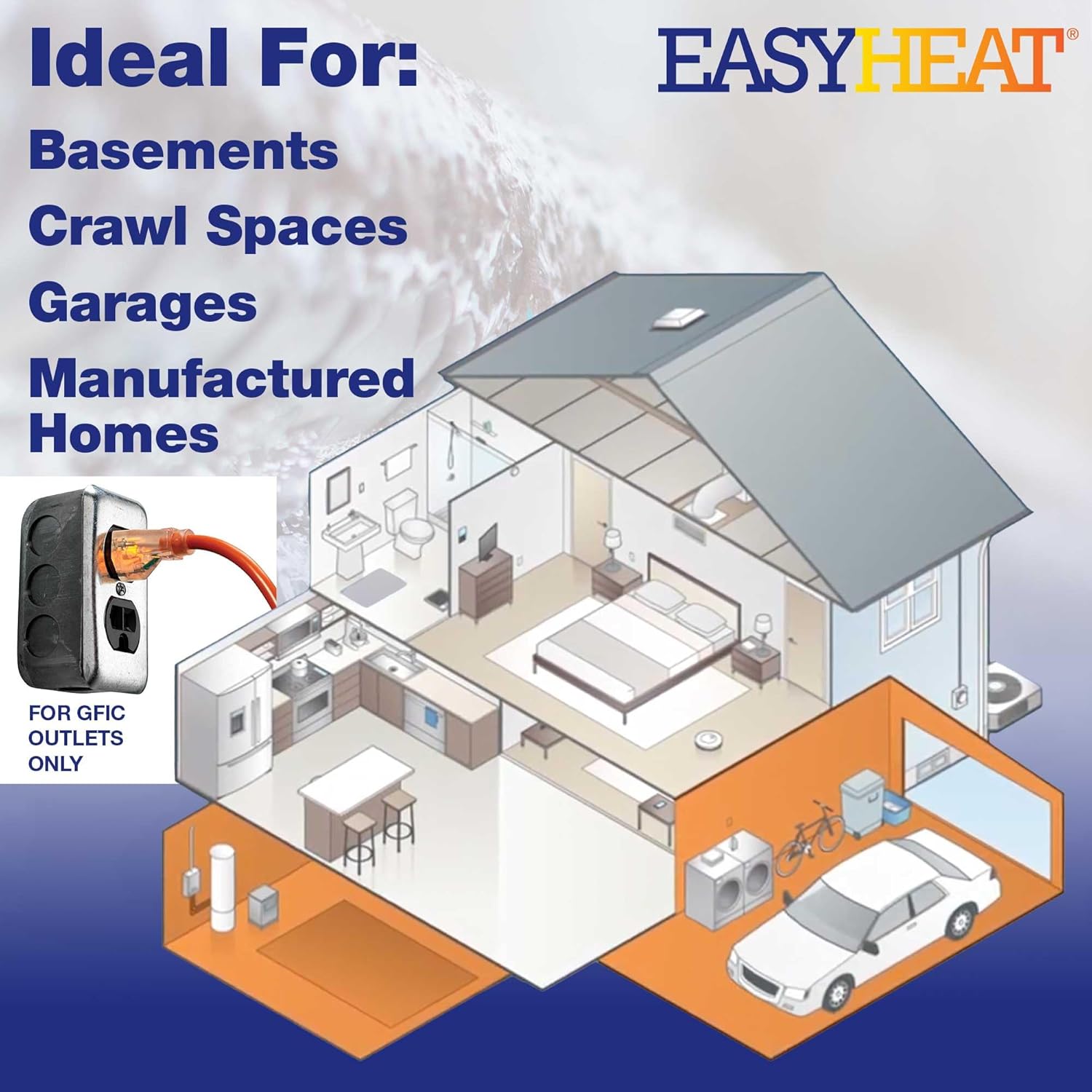 EasyHeat 3' Pipe Heating Cable, Prevent Pipe Freeze, Easy to Use, 7 Watt per foot, 21 Watts