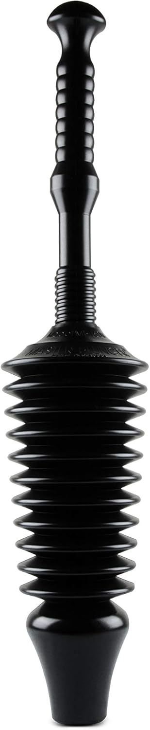 Master Plunger MP1600 1.6 Gallon Low Flush Toilet Plunger with Funnel Nose Design, Black