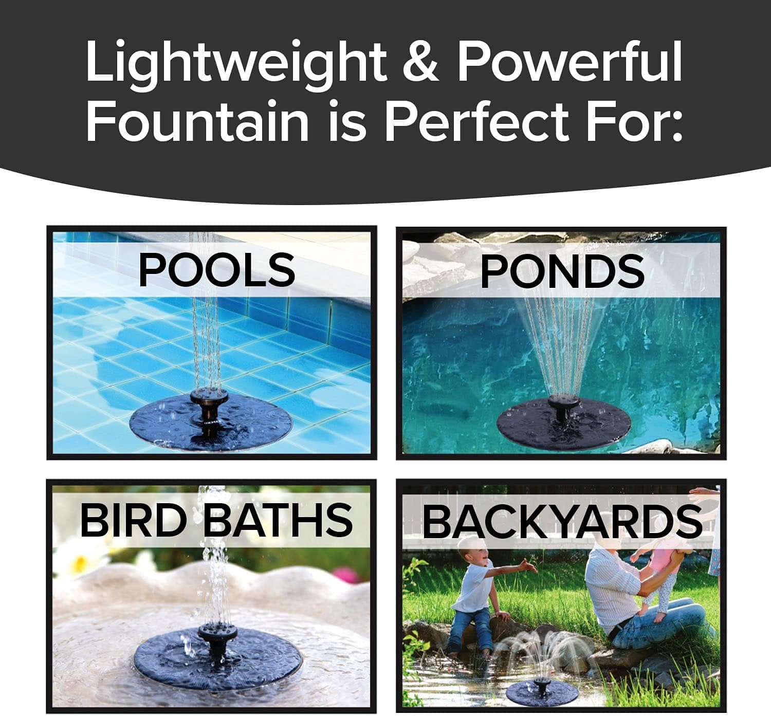 Fast Fountain by Pocket Hose, As Seen On TV Water Fountain with 5 Spray Modes, No Installation or Batteries Required