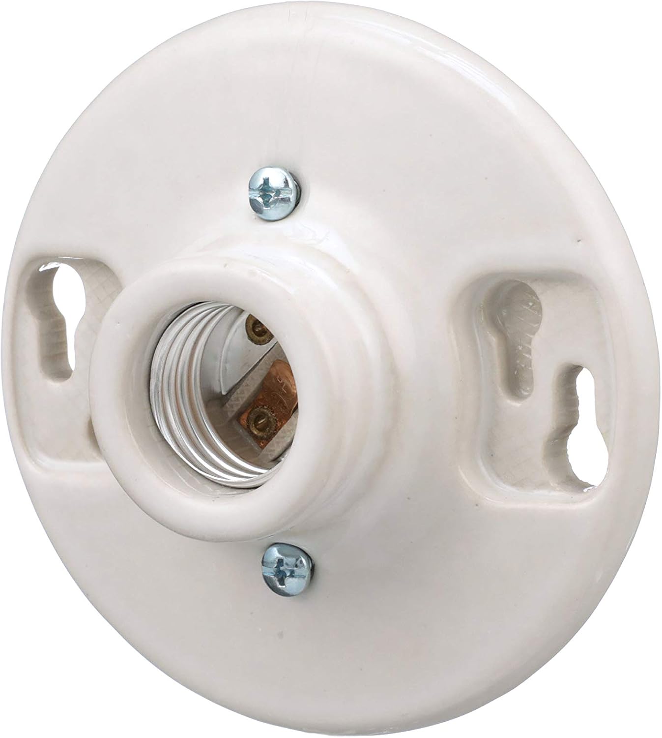 EATON Wiring 604-SP 660-Watt 250-volt Medium Base Ceiling Receptacle Lamp Holder, Porcelain, White