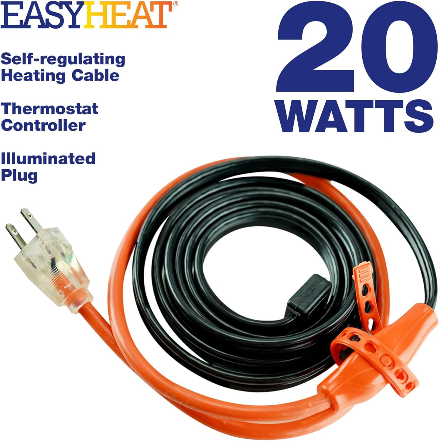 EasyHeat 3' Pipe Heating Cable, Prevent Pipe Freeze, Easy to Use, 7 Watt per foot, 21 Watts