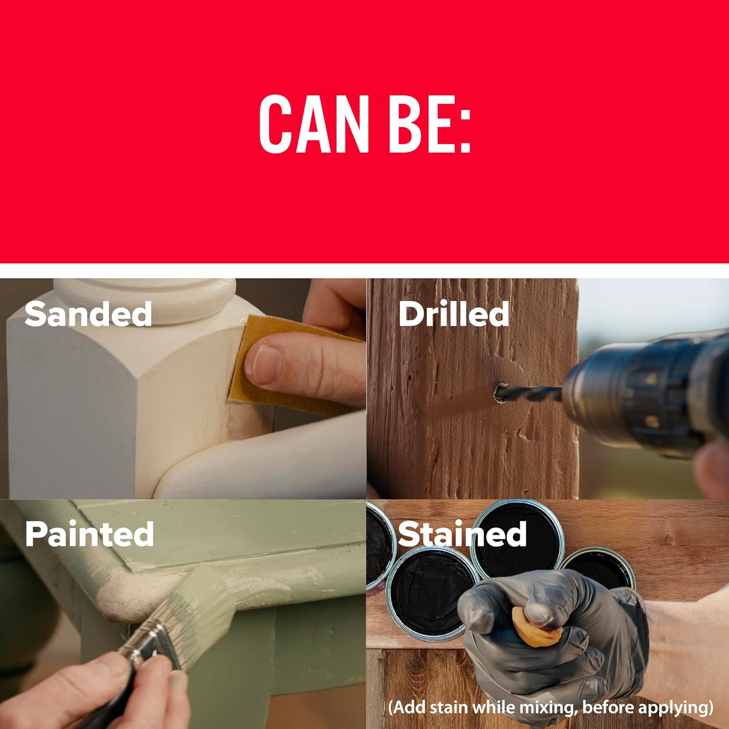 Click to see full view  Ask Rufus  Can it be painted?   Does it work on outdoor furniture?   Is it heat resistant?   Ask something else J-B Weld Tan KwikWood Wood Repair Epoxy Putty, 1 oz. Stick