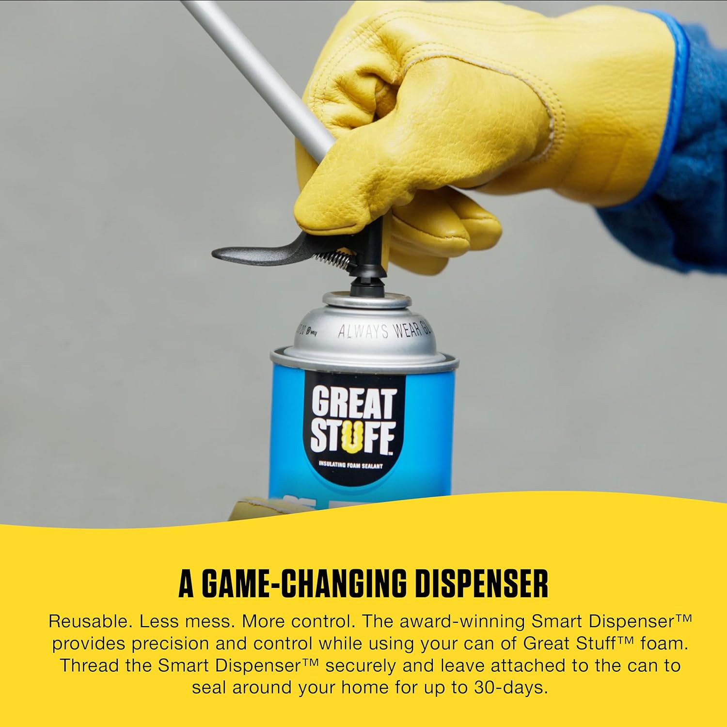 Great Stuff 99108862 Smart Dispenser Window & Door, Yellow 12 Oz.