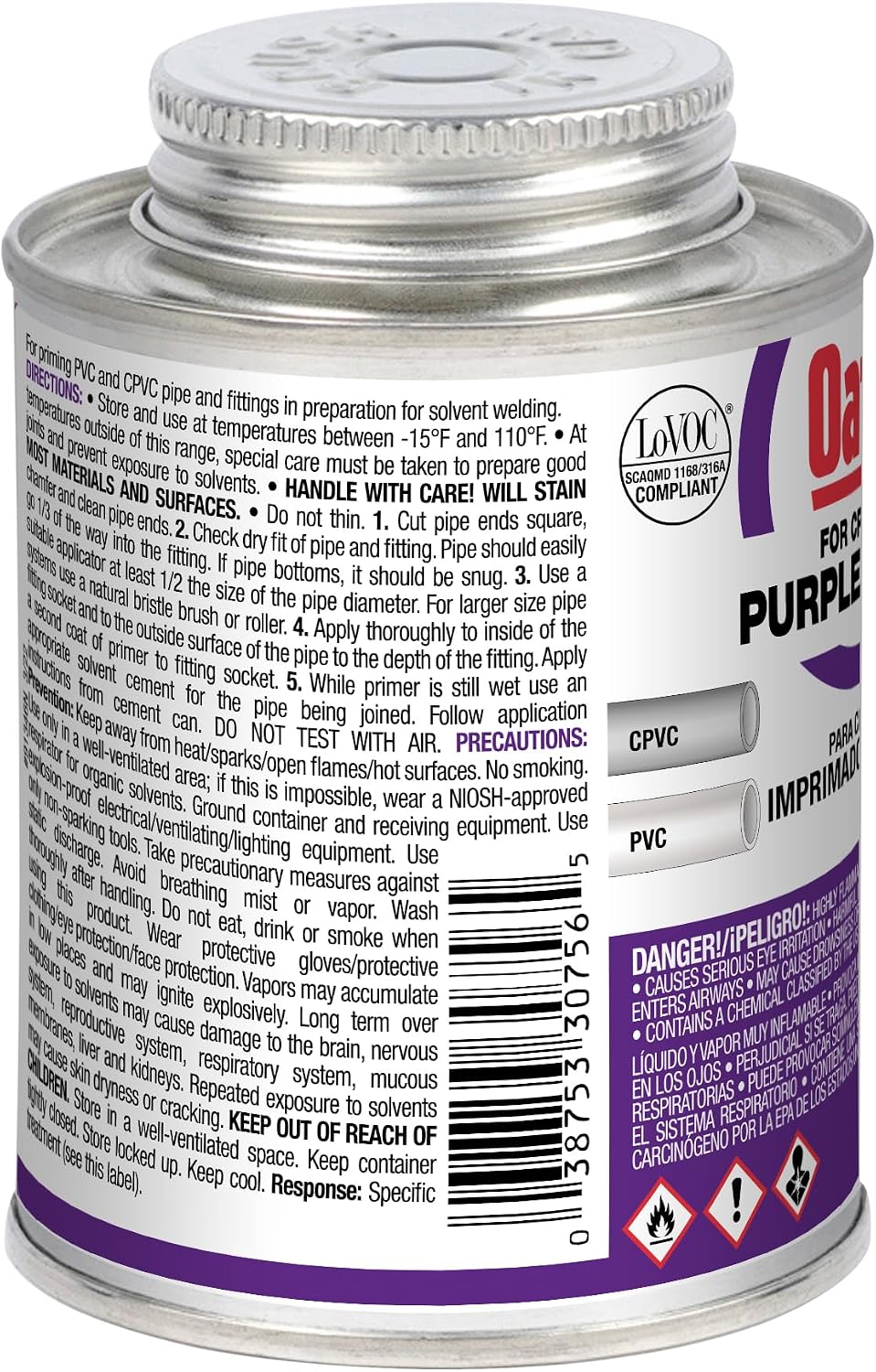 Oatey 8 Oz. 330756 Purple Pipe and Fitting Primer for PVC/CPVC