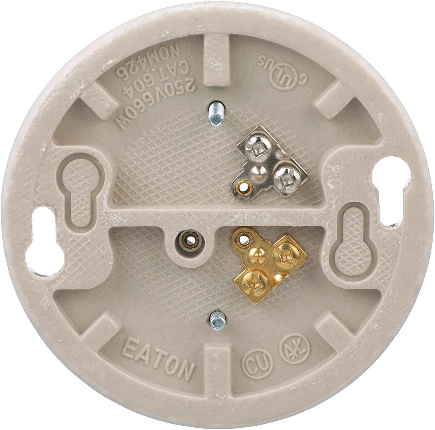 EATON Wiring 604-SP 660-Watt 250-volt Medium Base Ceiling Receptacle Lamp Holder, Porcelain, White