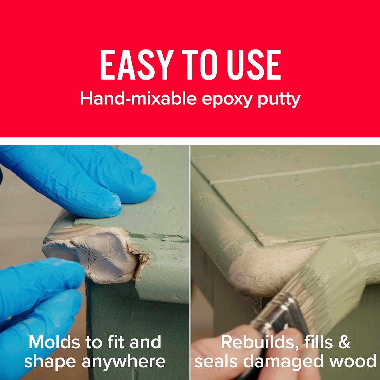 Click to see full view  Ask Rufus  Can it be painted?   Does it work on outdoor furniture?   Is it heat resistant?   Ask something else J-B Weld Tan KwikWood Wood Repair Epoxy Putty, 1 oz. Stick