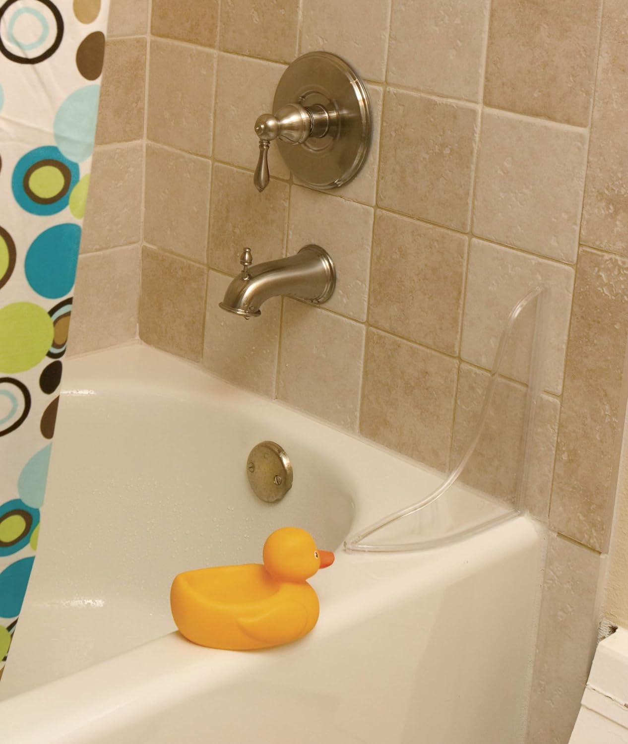 Keeney Tidee Tubb Plastic Bathtub and Shower Splash Guard Kit, 9.25" x 11", Ultra Clear