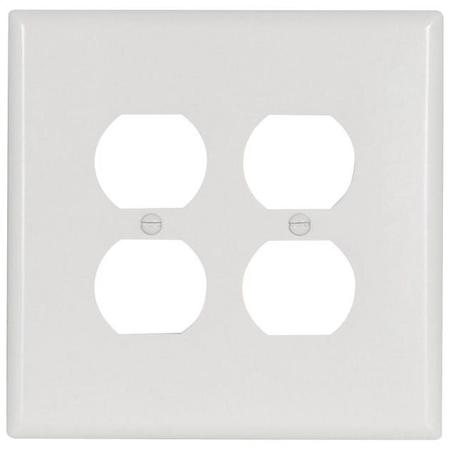 Cooper 2750W-BOX Wallplate 2-Gang Duplex Receptacle Thermoset Over-Size White