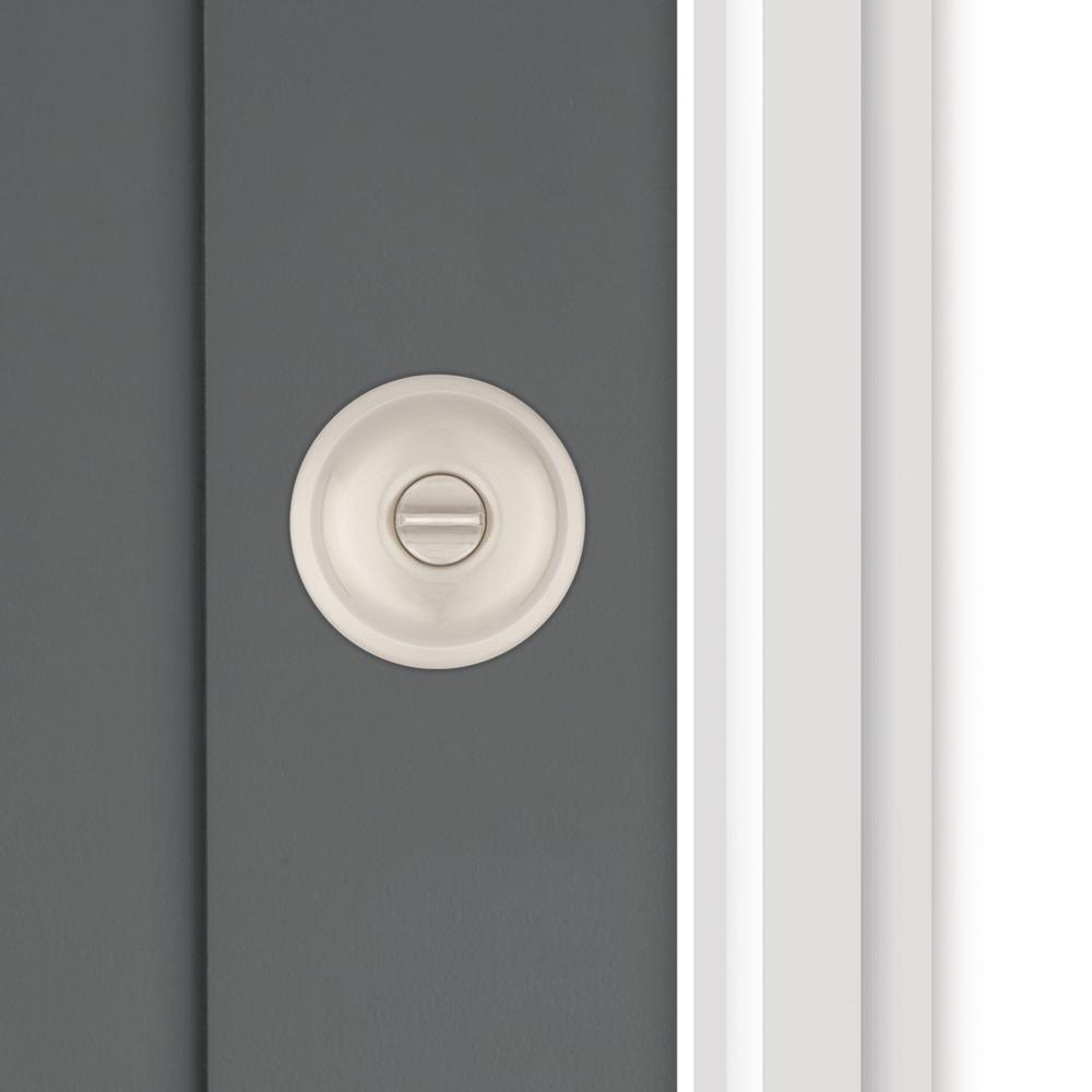 Kwikset Juno Bed & Bath Privacy Door Knob in Satin Nickel