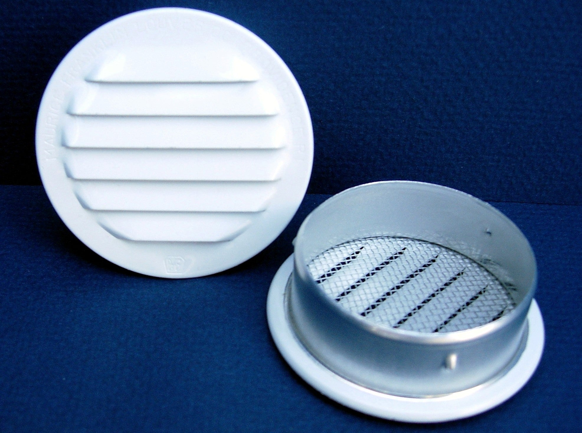 Maurice Franklin Louver 3" Round Aluminum Louver White with Insect Screen (Priced Per Bag of 4). Item# 3" RLW-100