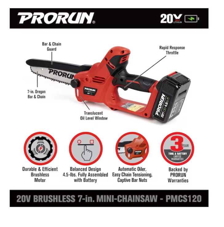 ProRun Mini Chainsaw PMCS120