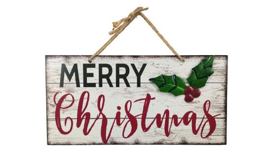 Sheerlund Products 16″ Merry Christmas Wall Plaque -- Item: HW22016