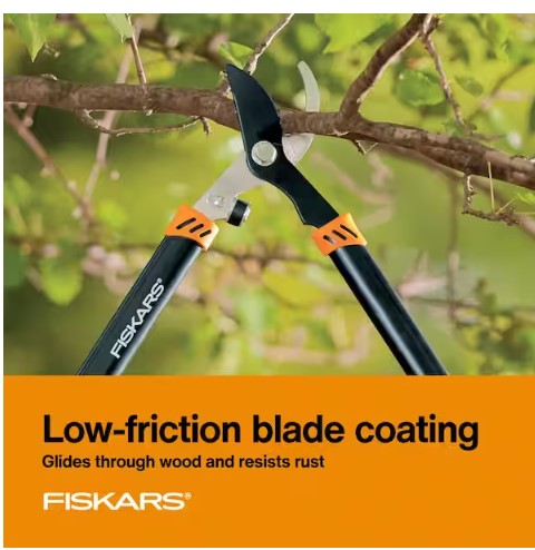 Fiskars 1-1/2 in. Cut Capacity Low-Friction Steel Blade, 28 in. Bypass Lopper with Non-Slip Handles