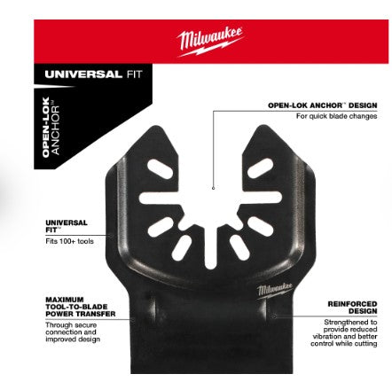 Milwaukee MILWAUKEE® OPEN-LOK™ 1-3/8" Carbide Teeth Metal Multi-Tool Blades 3PK -- 49-25-1503