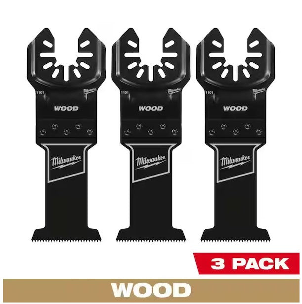 Milwaukee 1-3/8 in. High Carbon Steel Universal Fit Wood Cutting Multi-Tool Oscillating Blade (3-Pack) -- 49-25-1103