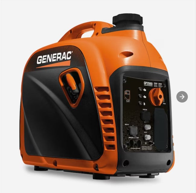 Generac 8250 GP2500i 2,500-Watt Gas Powered Portable Inverter Generator