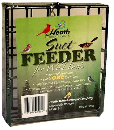 Heath Outdoor Products S-1-8 Single Hanging Suet Feeder , Green