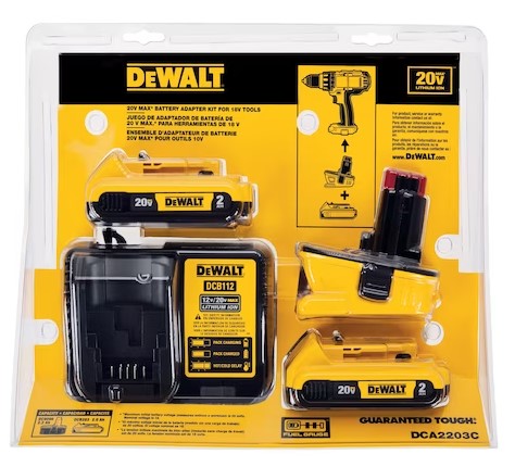 Dewalt 20V MAX* Battery Adapter Kit for 18V Tools -- DCA2203C