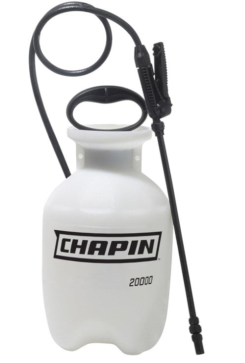 Chapin 20000 Made in USA 1 -Gallon Lawn and Garden Pump Pressured Sprayer, for Spraying Plants, Garden Watering, Weeds and Pests, Polypropylene, Translucent White