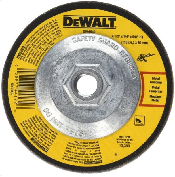 DeWalt 4-1/2" X 1/4" X 5/8"-11 Fast Cutting Abrasive  -- DW4542