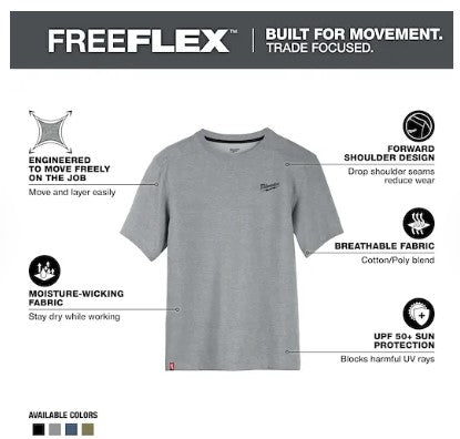 Milwaukee FREEFLEX™ Hybrid Work Tee - Short Sleeve - 603G (Gray)