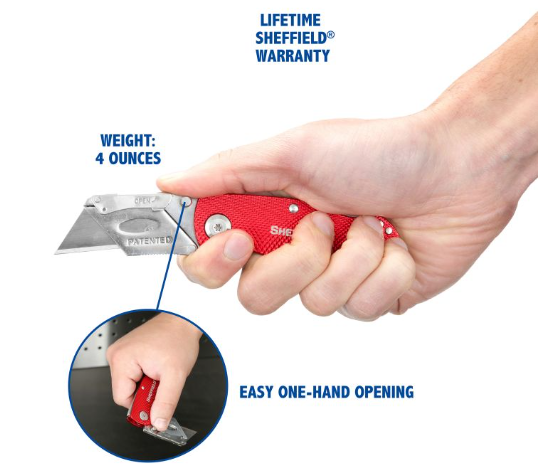 Sheffield Knife Lockback Utility Knife - RED