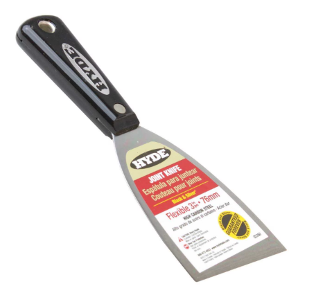 HYDE 02350 Flexible Black & Silver 3" Scraper/Knife