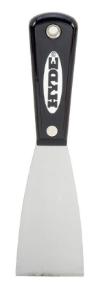 Hyde Tools 02300 Black & Silver® 2” Stiff Putty Knife/Scraper (Stainless Steel)