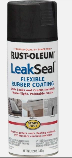 Rust-Oleum 265494 LeakSeal 12oz Black Flexible Rubber Coating Spray