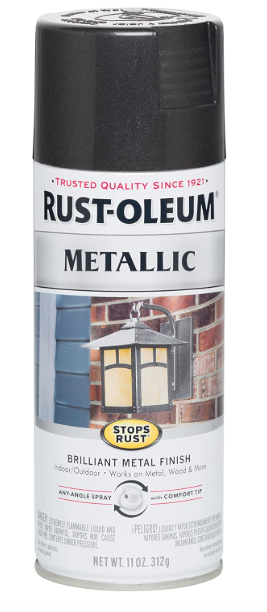 Rust-Oleum 7250830 Stops Rust Metallic Spray Paint, 11 oz, Black Night